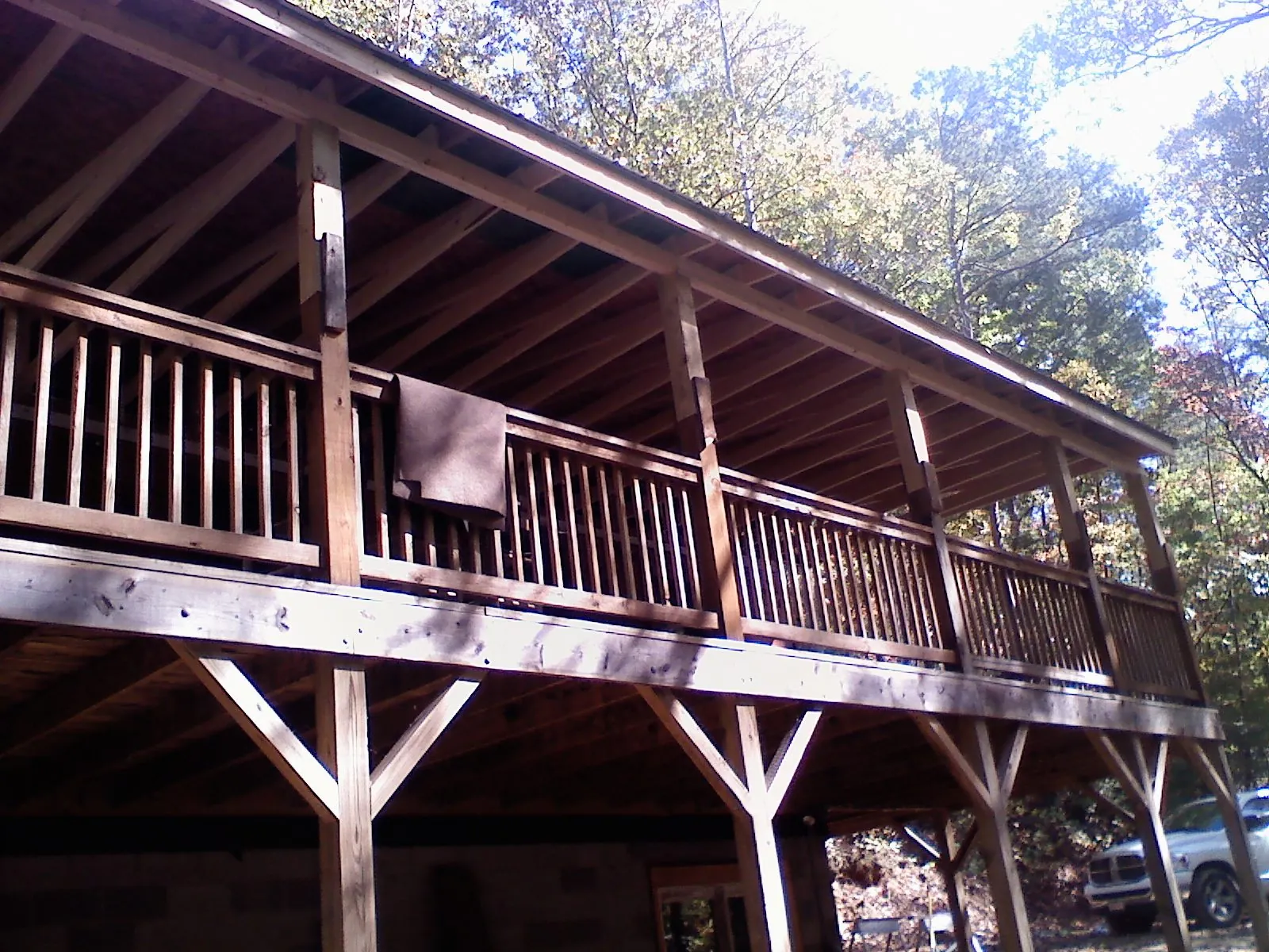 Timber framing under a new elevated porch and deck — Roof Leak Repair in Eufaula by Roofing Brothers